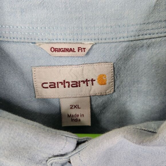 Carhartt Original Fit Short Sleeve 2 Pocket Cotton Button Down Shirt 2XL - Picture 4 of 6